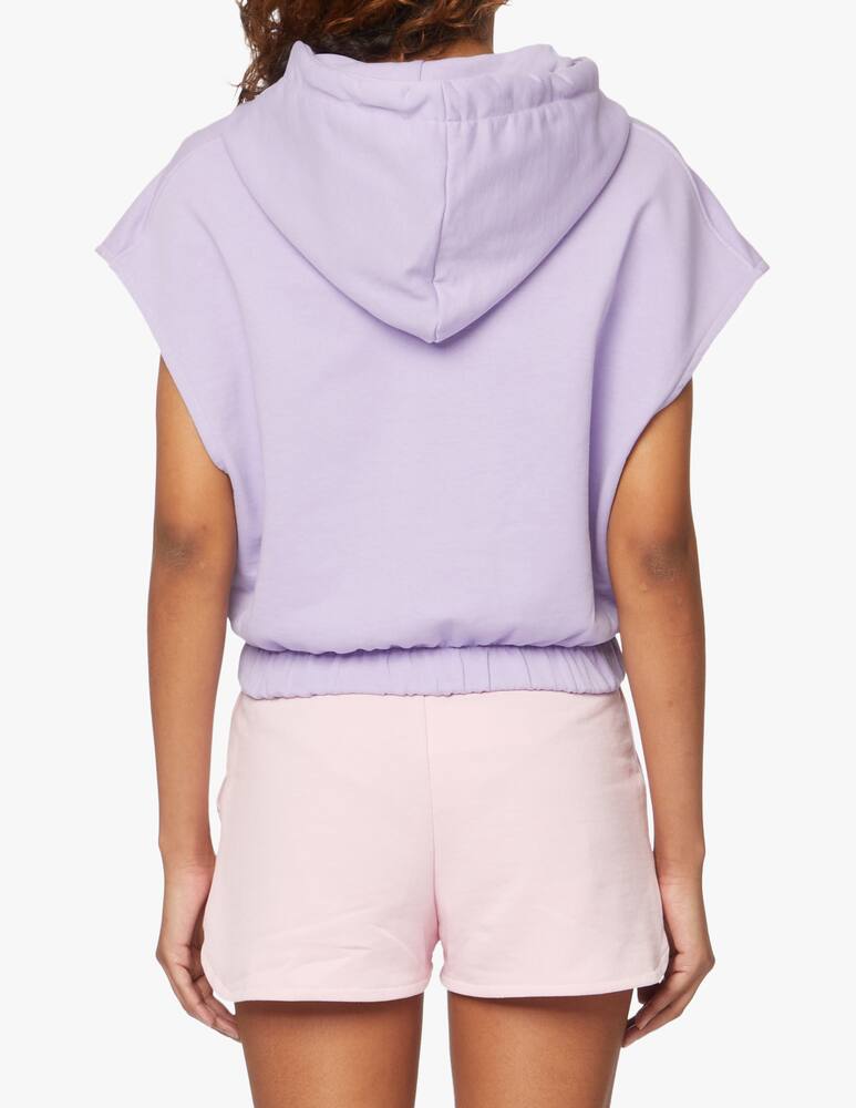 rinascente HINNOMINATE Felpa con cappuccio in cotone senza maniche - lilla