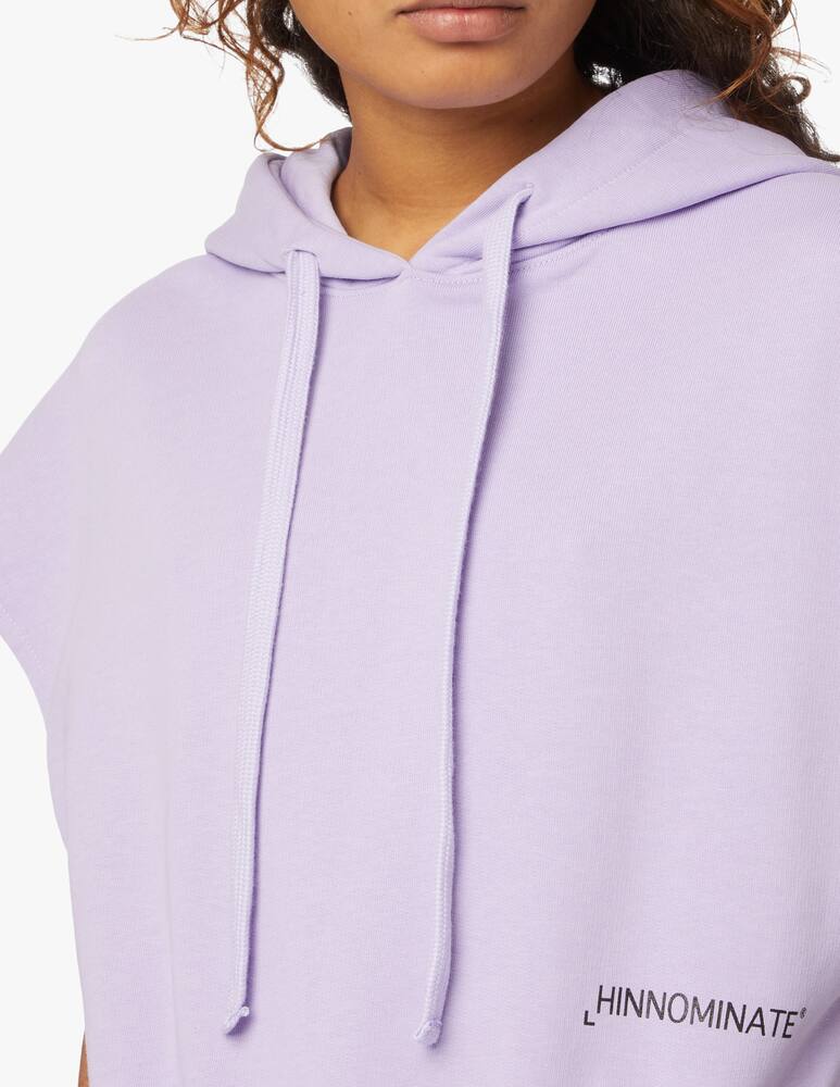 rinascente HINNOMINATE Felpa con cappuccio in cotone senza maniche - lilla