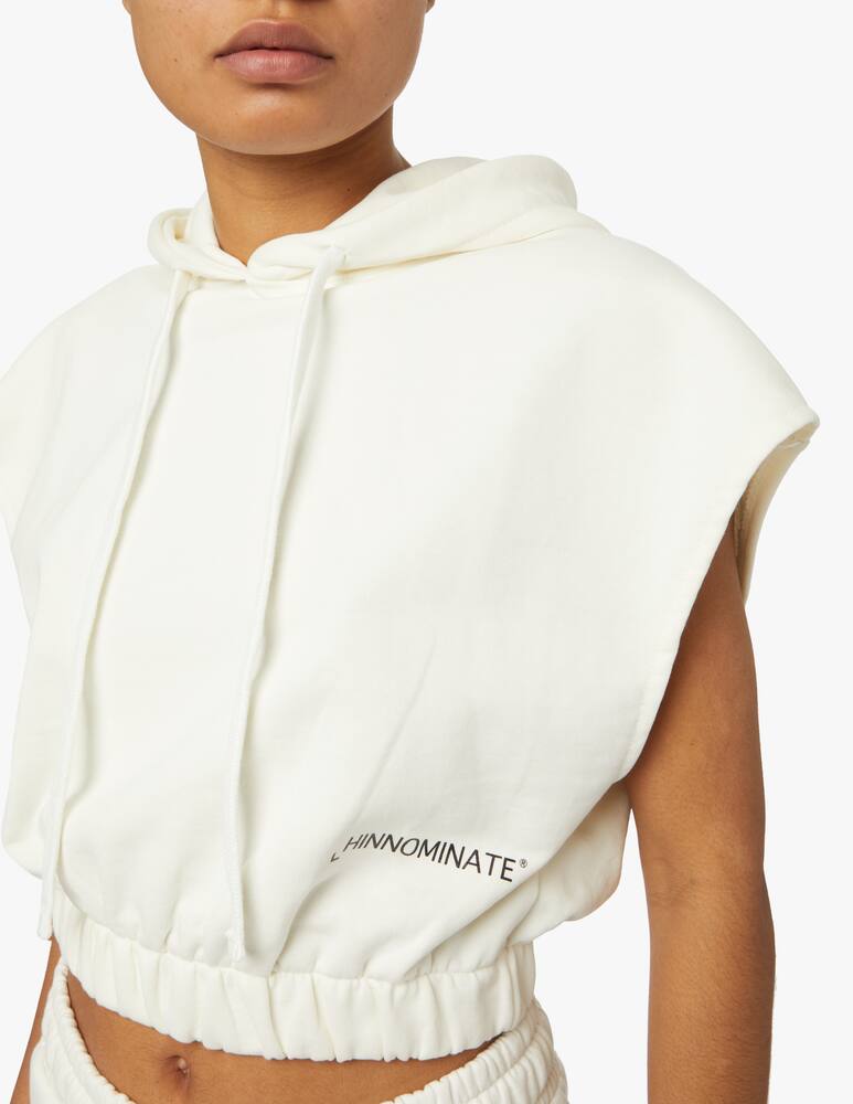 rinascente HINNOMINATE Sleeveless cotton hoodie - white