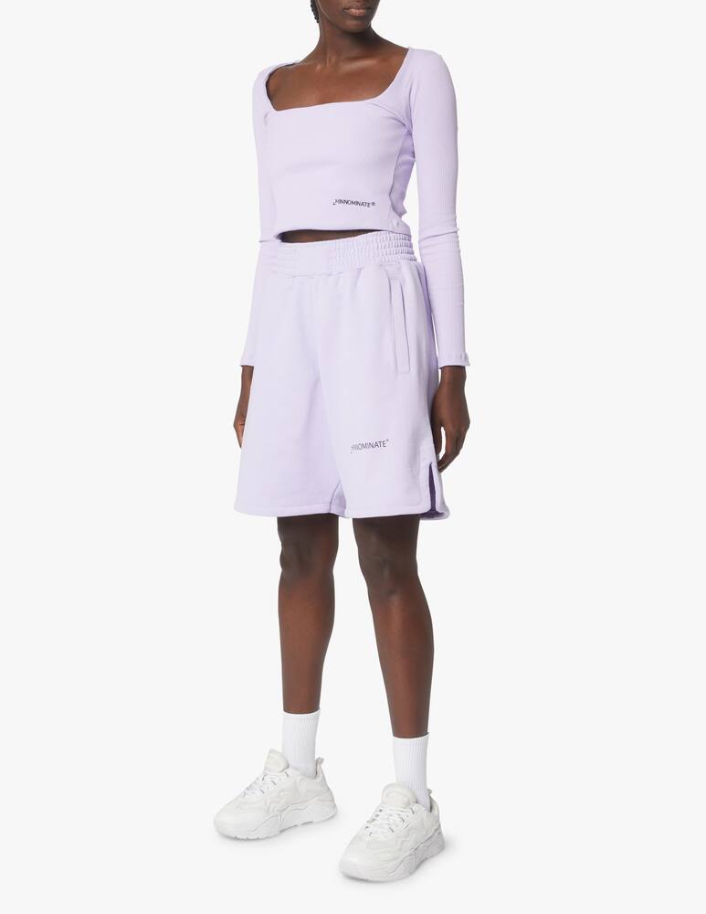 rinascente HINNOMINATE Pantaloni corti in cotone con stampa - lilla