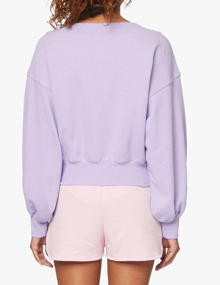 rinascente HINNOMINATE Felpa in cotone con collo a v - lilla