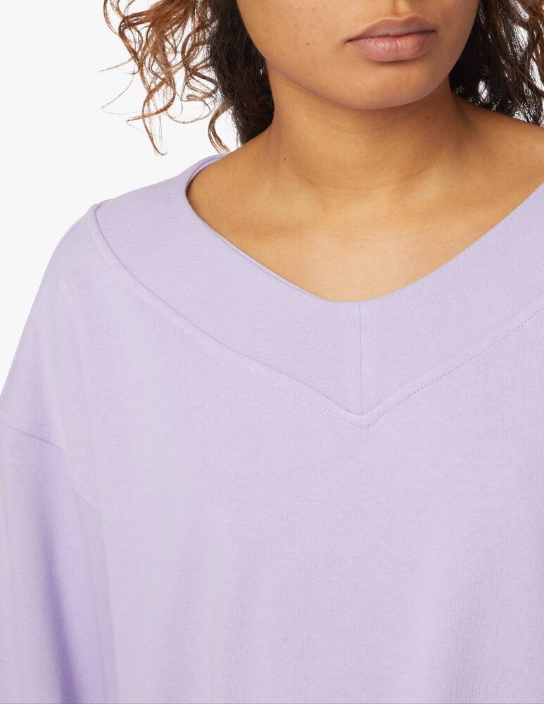 rinascente HINNOMINATE Felpa in cotone con collo a v - lilla