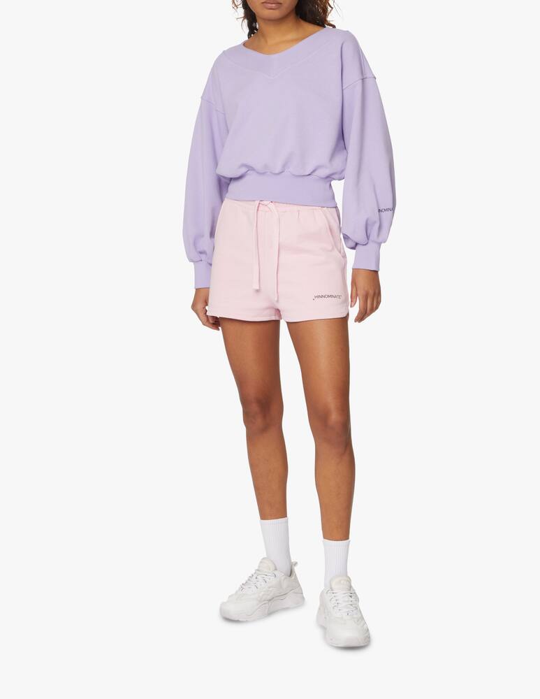 rinascente HINNOMINATE Felpa in cotone con collo a v - lilla