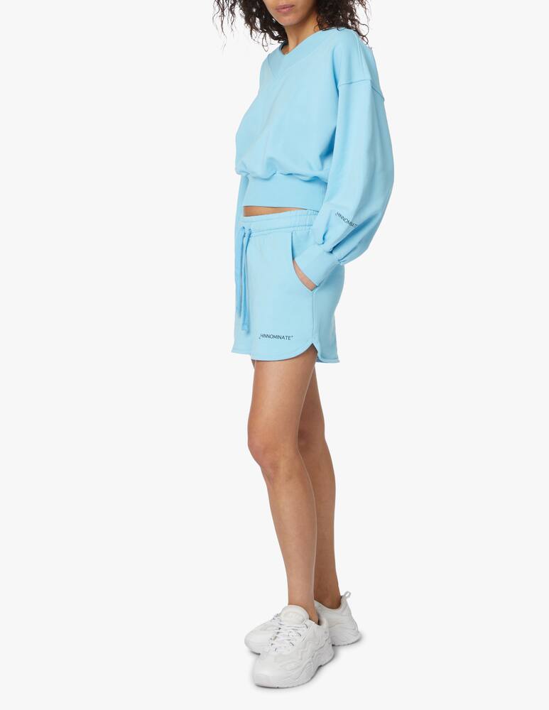 rinascente HINNOMINATE Felpa in cotone con collo a v - azzurro