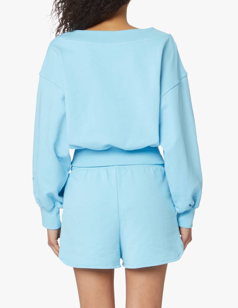 rinascente HINNOMINATE Felpa in cotone con collo a v - azzurro