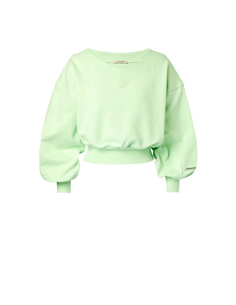 rinascente HINNOMINATE Felpa in cotone con collo a v - verde