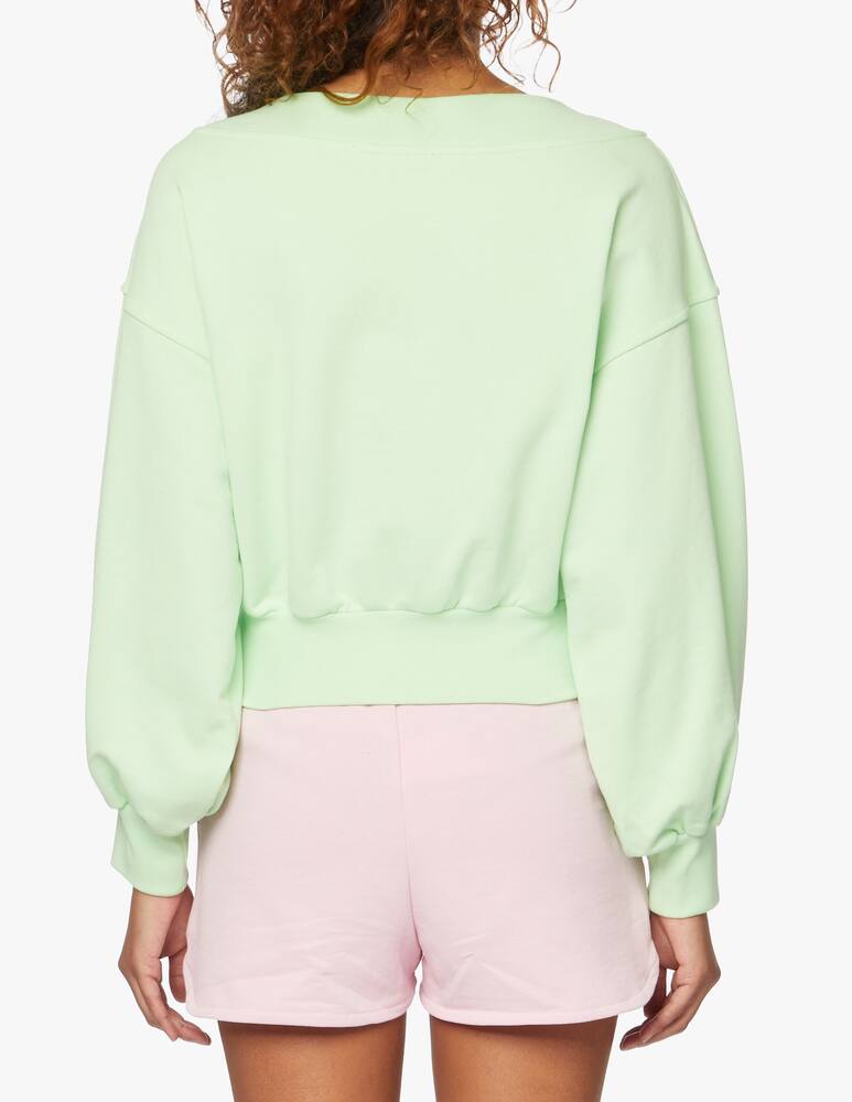 rinascente HINNOMINATE Felpa in cotone con collo a v - verde