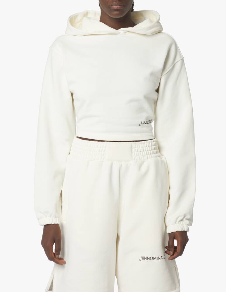 rinascente HINNOMINATE Cotton hoodie with print - white