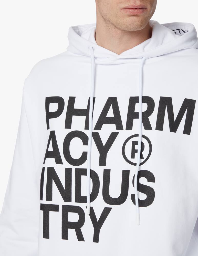 rinascente Pharmacy Industry Felpa cappuccio con stampa e ricamo - bianco