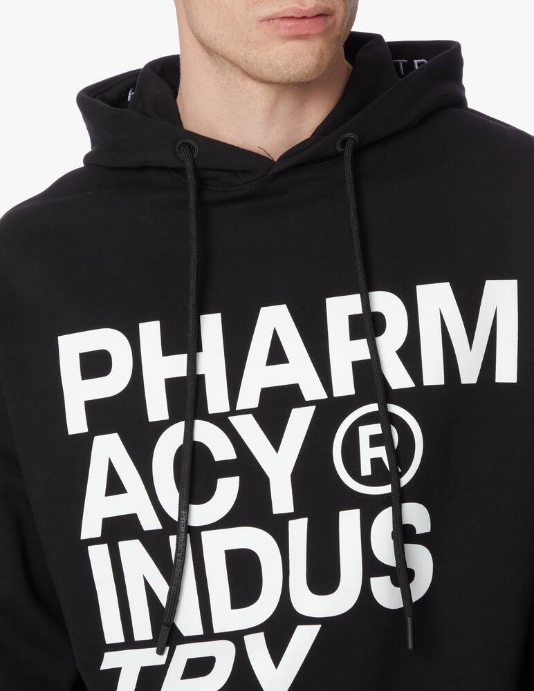 rinascente Pharmacy Industry Print & embroidery hoodie - black