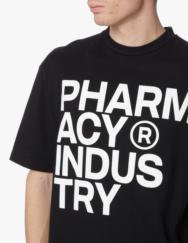 rinascente Pharmacy Industry Jersey print embroidery t-shirt - black