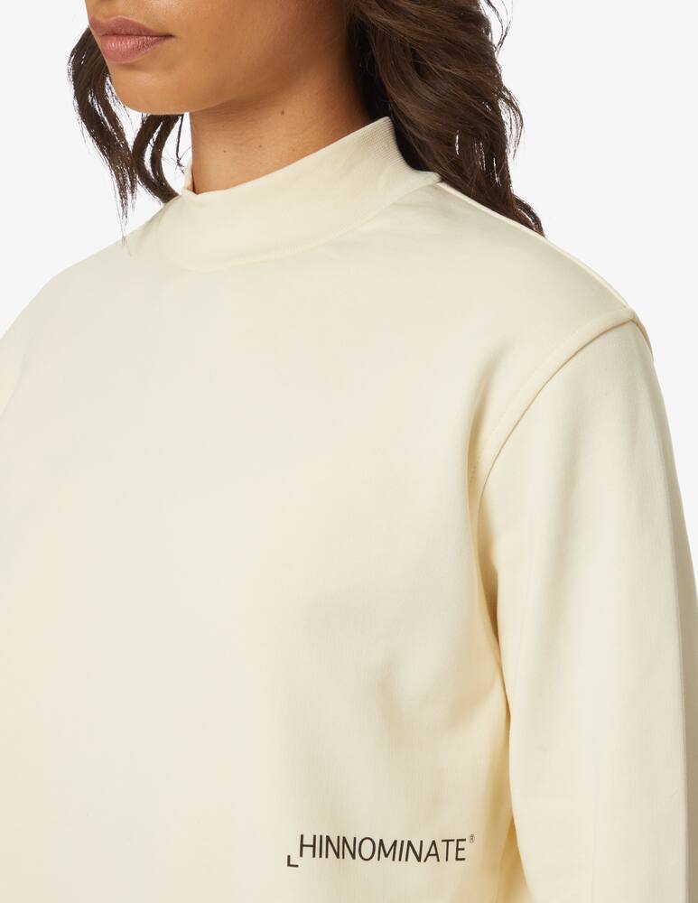 rinascente HINNOMINATE Felpa lupetto manica lunga in cotone - Bianco
