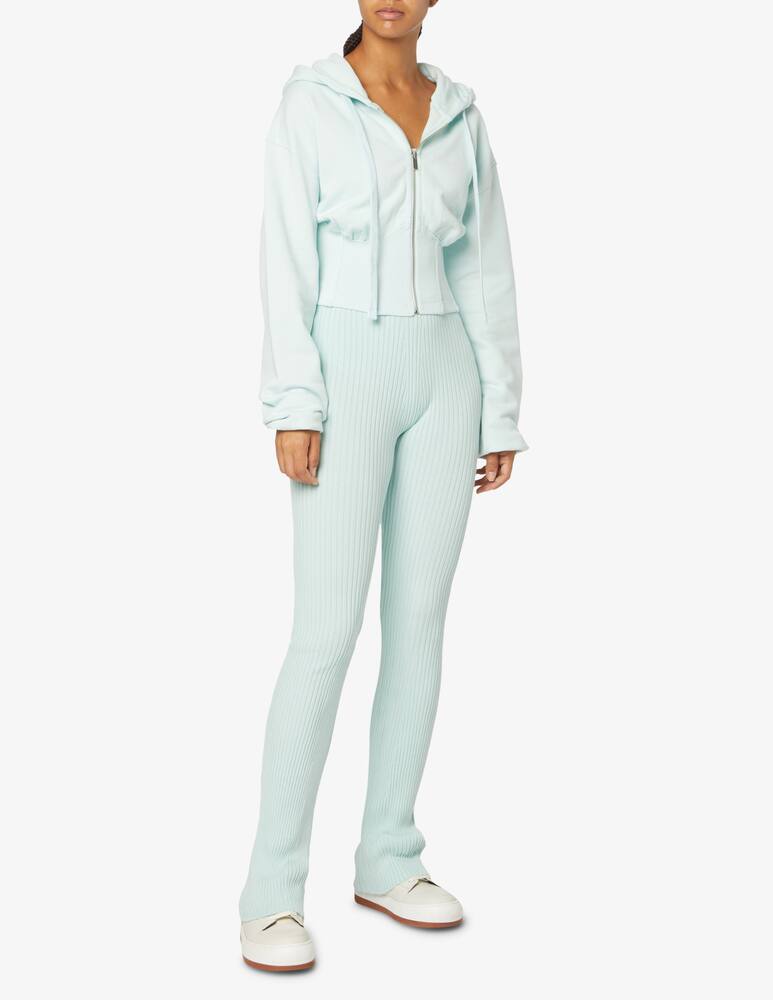 HINNOMINATE Cotton cropped hoodie full zip - Light blue - picture 2