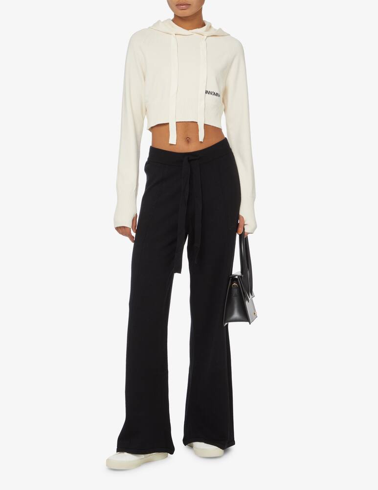 rinascente HINNOMINATE Maglione corto con cappuccio e manica - Bianco