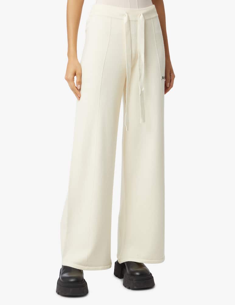 rinascente HINNOMINATE Palazzo knit trousers with ribbing - White