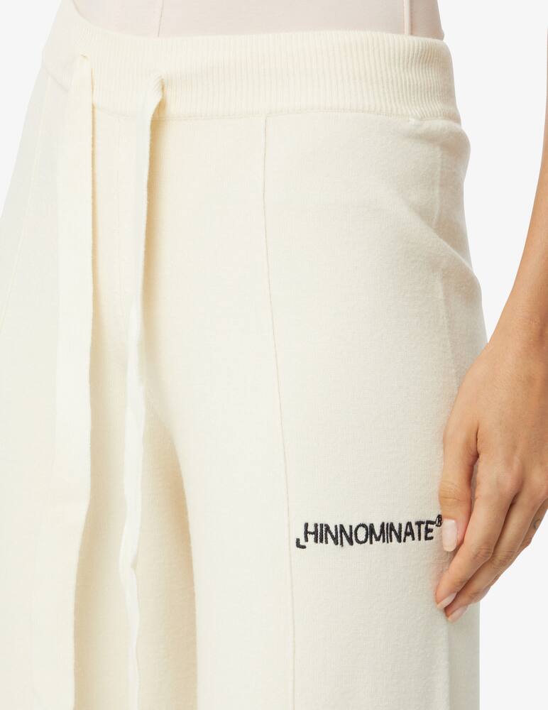 rinascente HINNOMINATE Palazzo knit trousers with ribbing - White