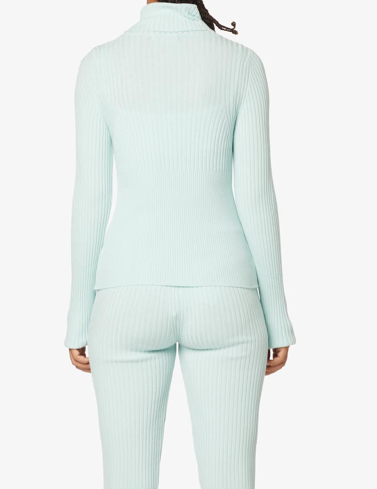 rinascente HINNOMINATE Rib knit turtleneck with bustier - Light blue