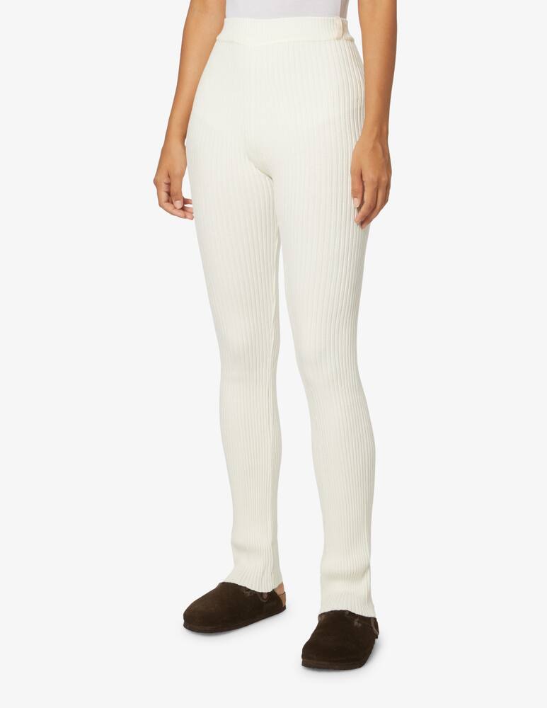 rinascente HINNOMINATE Pantalone in costina maglieria a zampa - Bianco