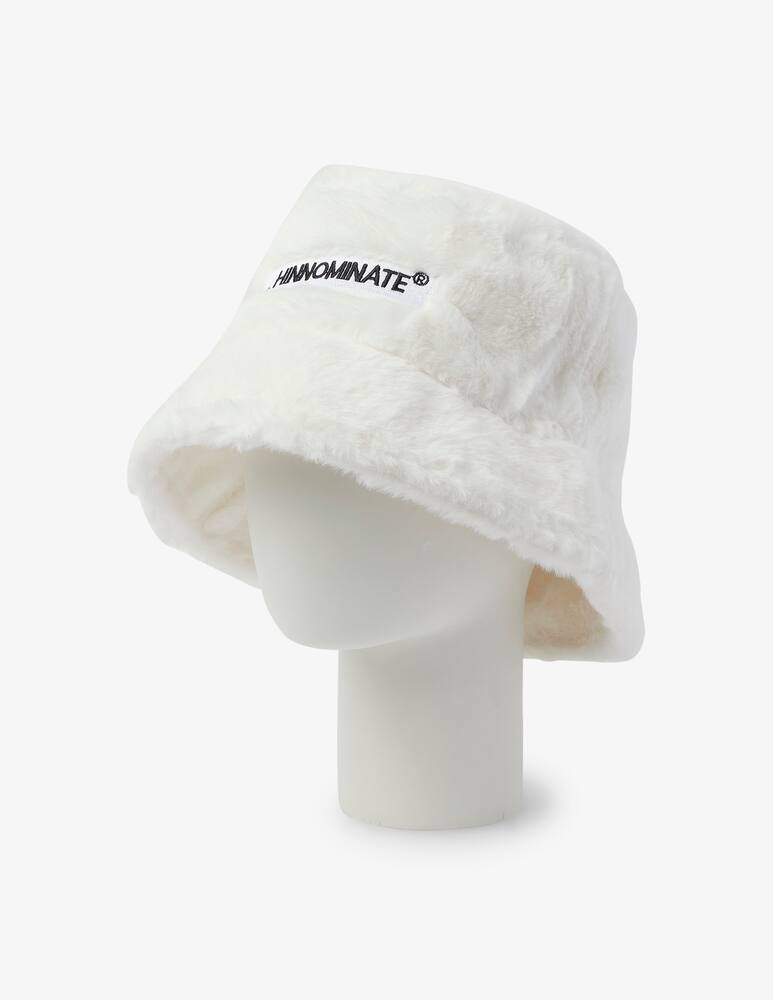 rinascente HINNOMINATE Ecoofur bucket hat with embroidery - White