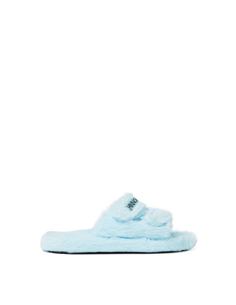 HINNOMINATE Ciabatte in pelliccia ecofour con ricamo - Azzurro - immagine 1 HINNOMINATE Ciabatte in pelliccia ecofour con ricamo - Azzurro - immagine 1