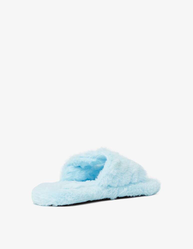 rinascente HINNOMINATE Ecofour fur slippers with embroidery - Light blue
