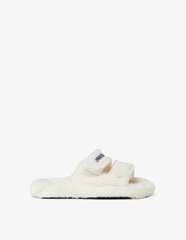 HINNOMINATE Ecofour fur slippers with embroidery - White - picture 1 HINNOMINATE Ecofour fur slippers with embroidery - White - picture 1
