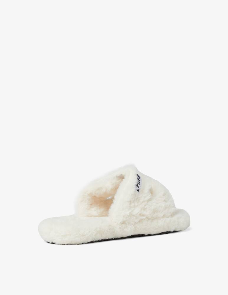 HINNOMINATE Ecofour fur slippers with embroidery - White - picture 4 HINNOMINATE Ecofour fur slippers with embroidery - White - picture 4