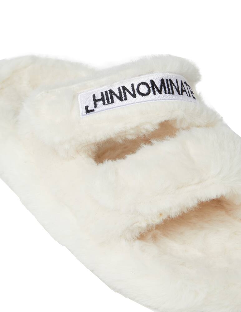HINNOMINATE Ecofour fur slippers with embroidery - White - picture 5 HINNOMINATE Ecofour fur slippers with embroidery - White - picture 5