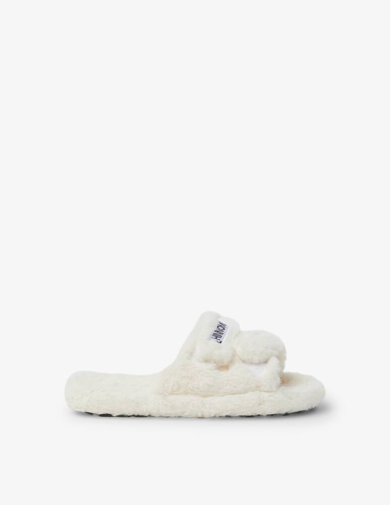 rinascente HINNOMINATE Ciabatte in pelliccia ecofour con ricamo - Bianco