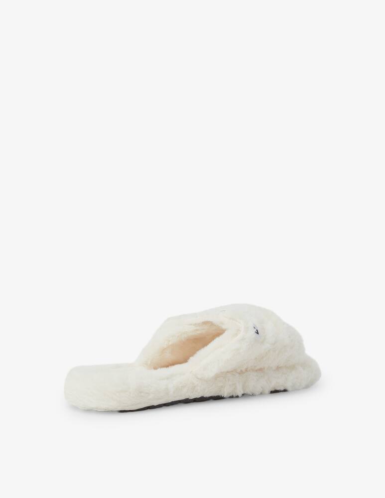 rinascente HINNOMINATE Ciabatte in pelliccia ecofour con ricamo - Bianco