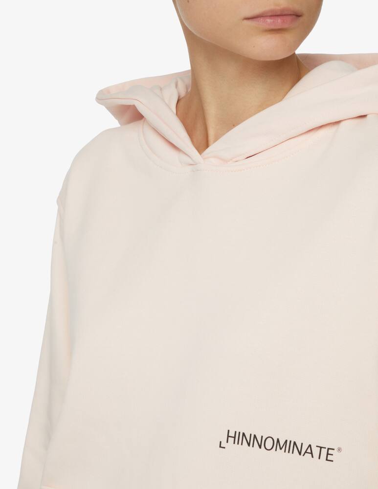 rinascente HINNOMINATE Felpa con cappuccio con marsupio e stampa - Bianco