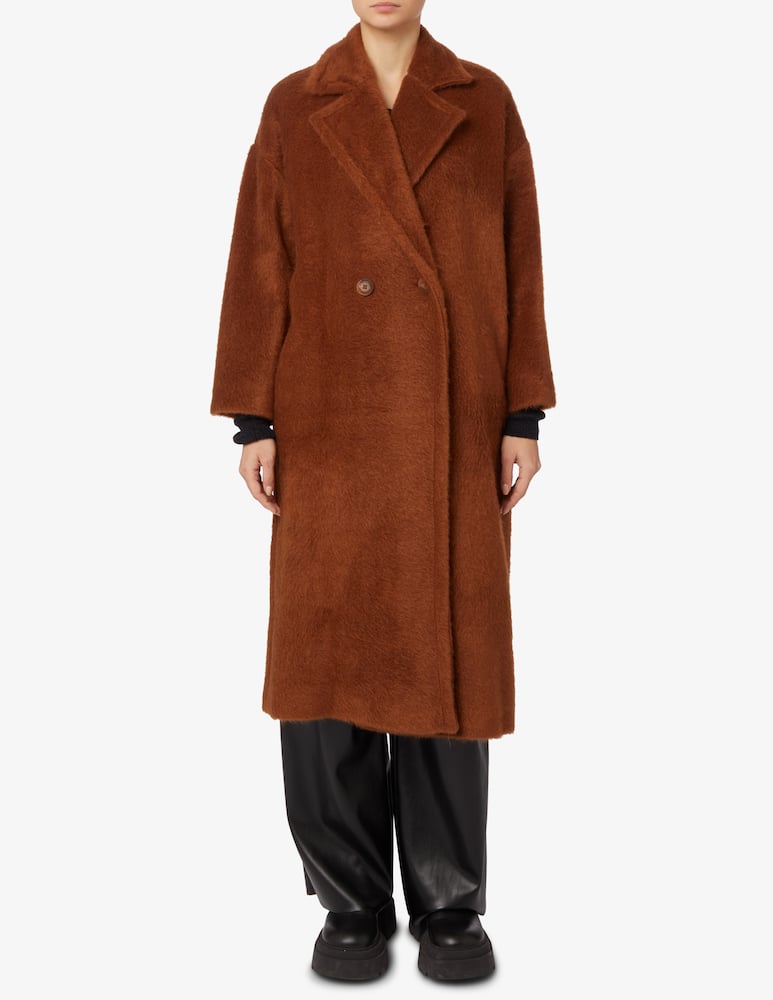 HINNOMINATE Cotton double breasted maxi coat - Brown - picture 2 HINNOMINATE Cotton double breasted maxi coat - Brown - picture 2