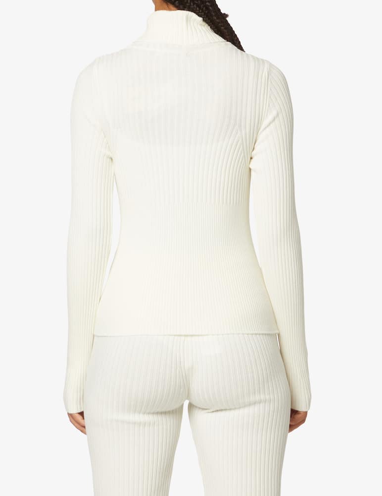 rinascente HINNOMINATE Rib knit turtleneck with bustier - White
