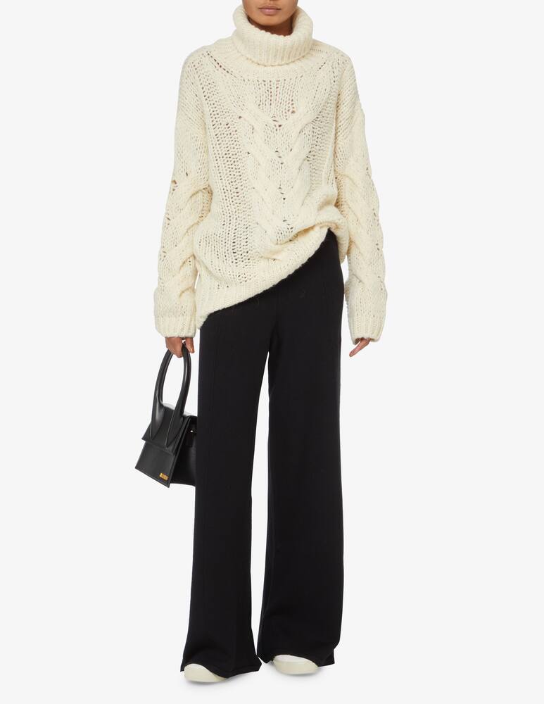 rinascente HINNOMINATE Oversized turtleneck sweater with braids - White