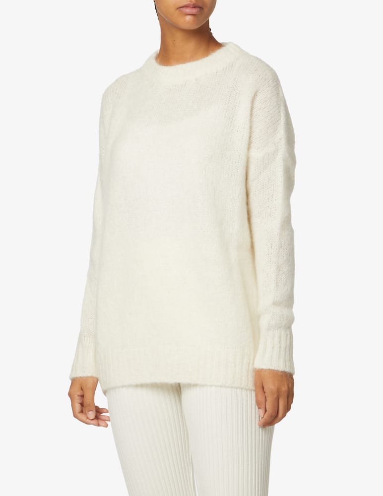 HINNOMINATE Mohair long sleeve crewneck sweater - White - picture 1 HINNOMINATE Mohair long sleeve crewneck sweater - White - picture 1