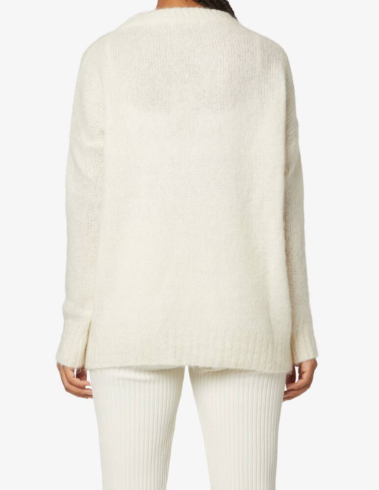 HINNOMINATE Mohair long sleeve crewneck sweater - White - picture 3 HINNOMINATE Mohair long sleeve crewneck sweater - White - picture 3