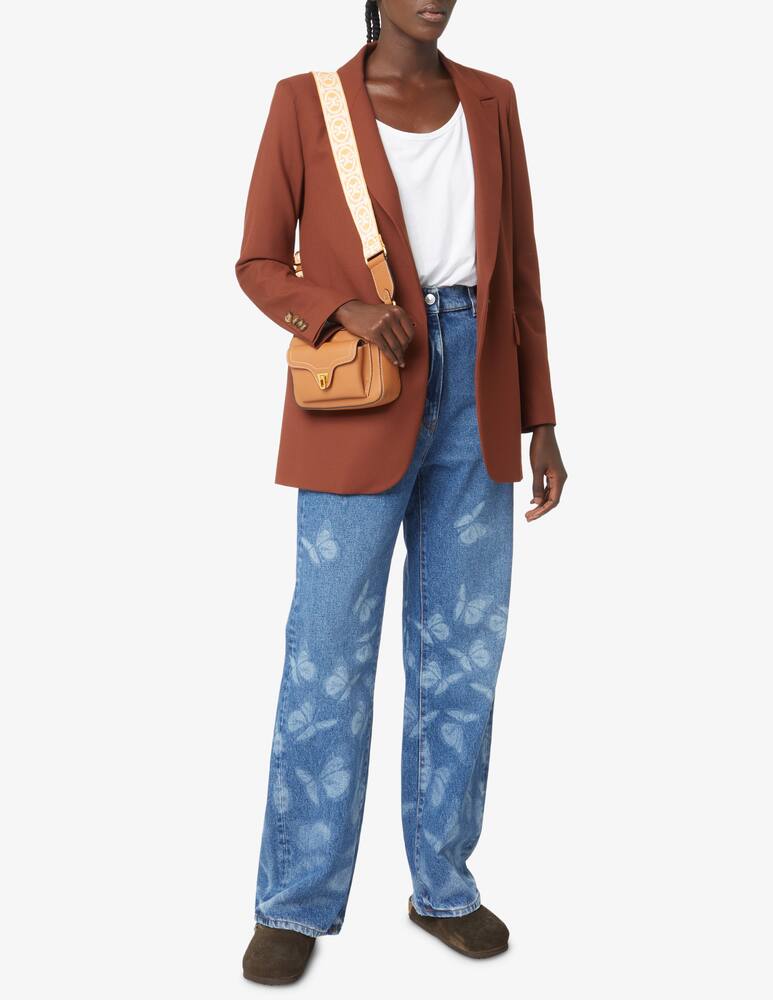 rinascente Coccinelle Beat XS crossbody bag with strap logo - brown