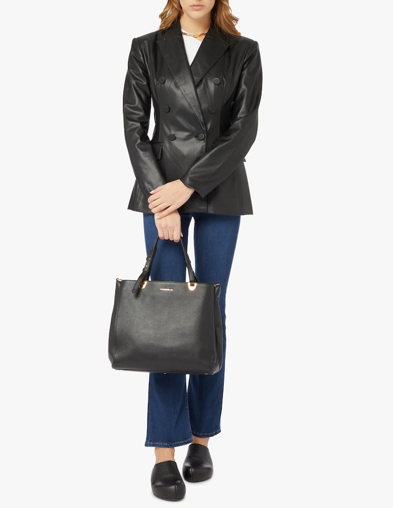 rinascente Coccinelle Lea grained leather handbag - black