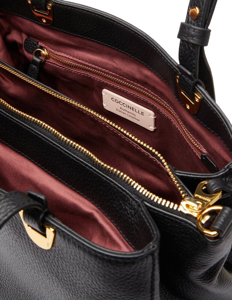 rinascente Coccinelle Lea grained leather handbag - black