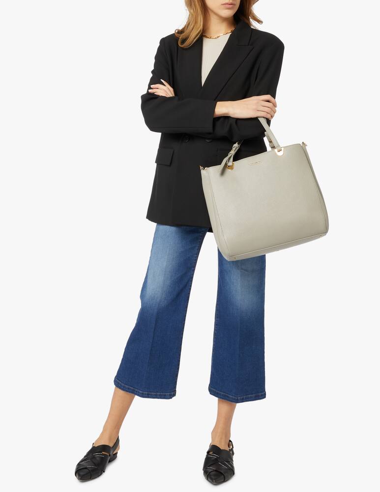 rinascente Coccinelle Borsa a mano in pelle martellata Lea - grigio