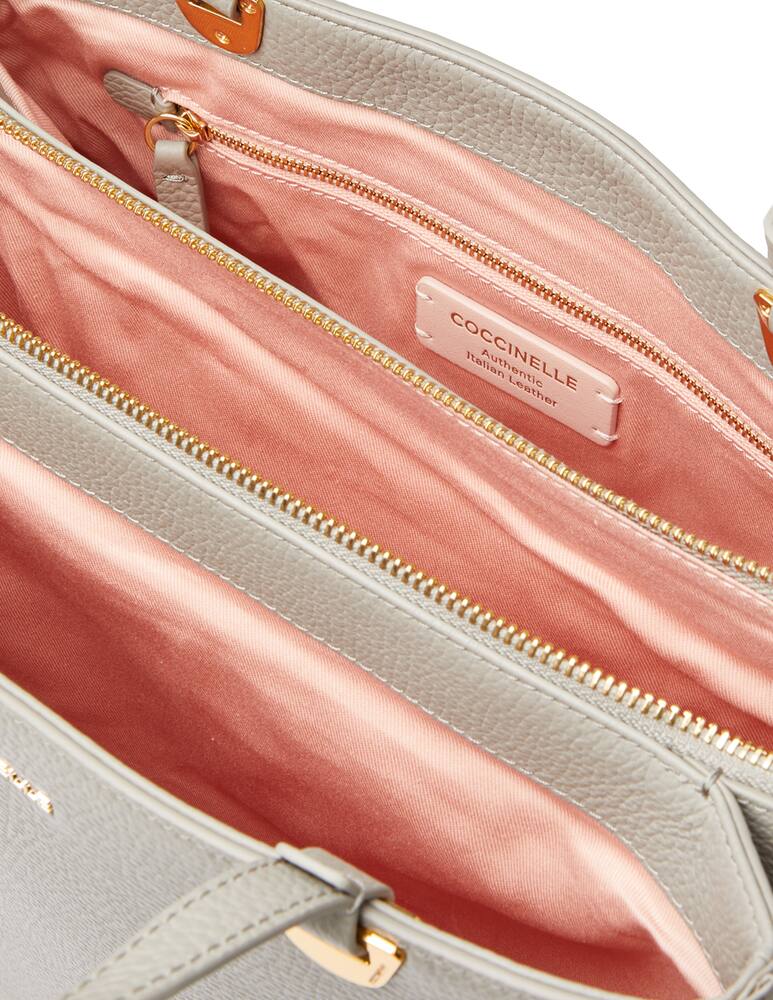 rinascente Coccinelle Borsa a mano in pelle martellata Lea - grigio