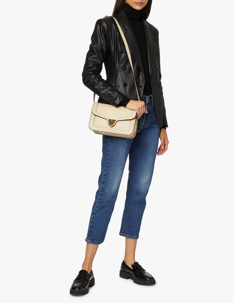 rinascente Coccinelle Borsa a mano in pelle di vitello liscia - bianco