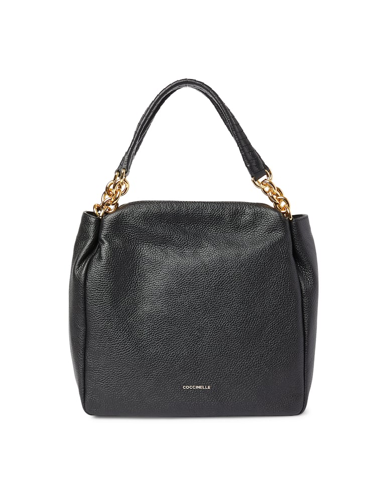 rinascente Coccinelle Maelody grained leather handbag - black