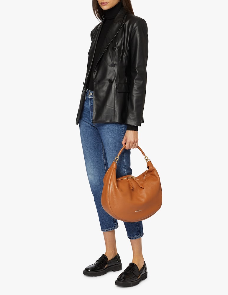 rinascente Coccinelle Maelody grained leather handbag - brown