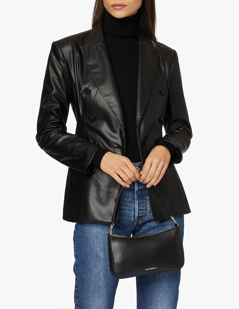 rinascente Coccinelle Mini bag in grained leather - black