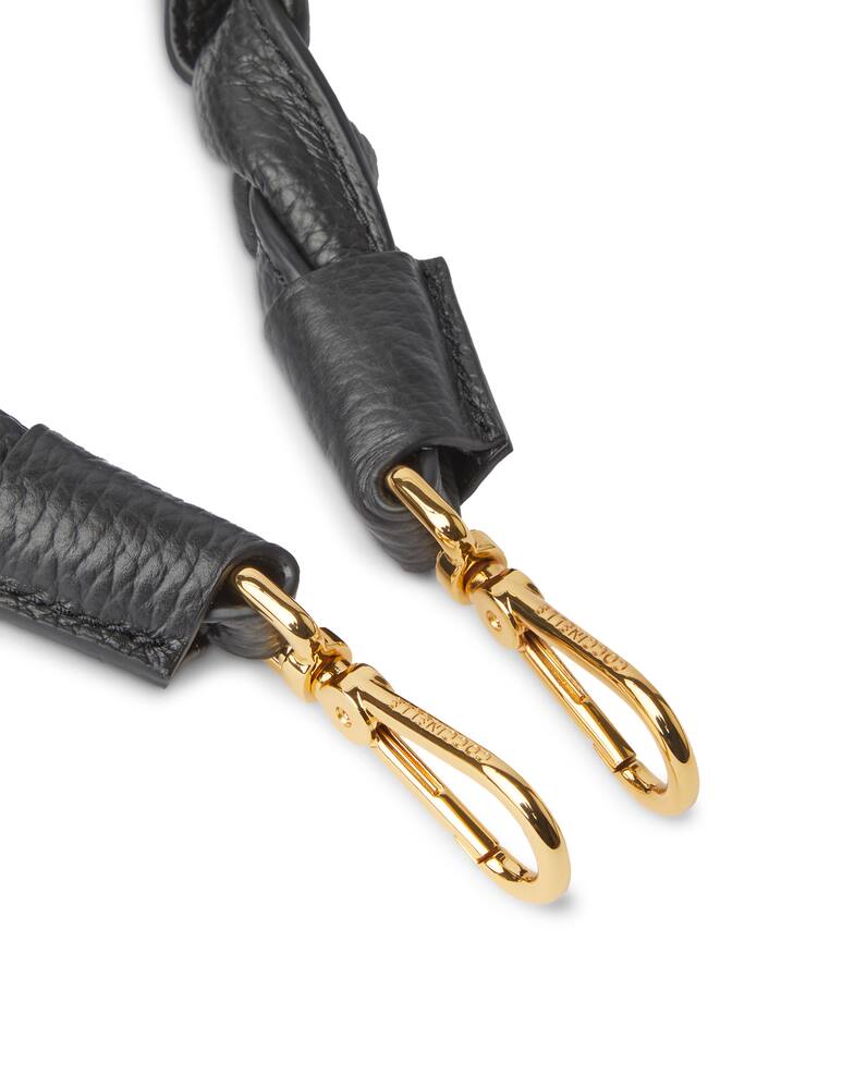 rinascente Coccinelle Leather shoulder strap - black