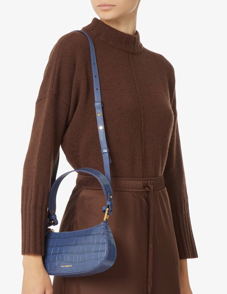 rinascente Coccinelle Borsa Mereveille Croco Shiny - Blu