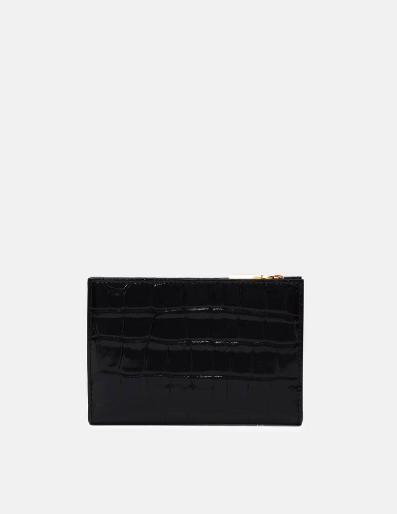rinascente Coccinelle Metallic Croco Shiny Soft wallet - Black