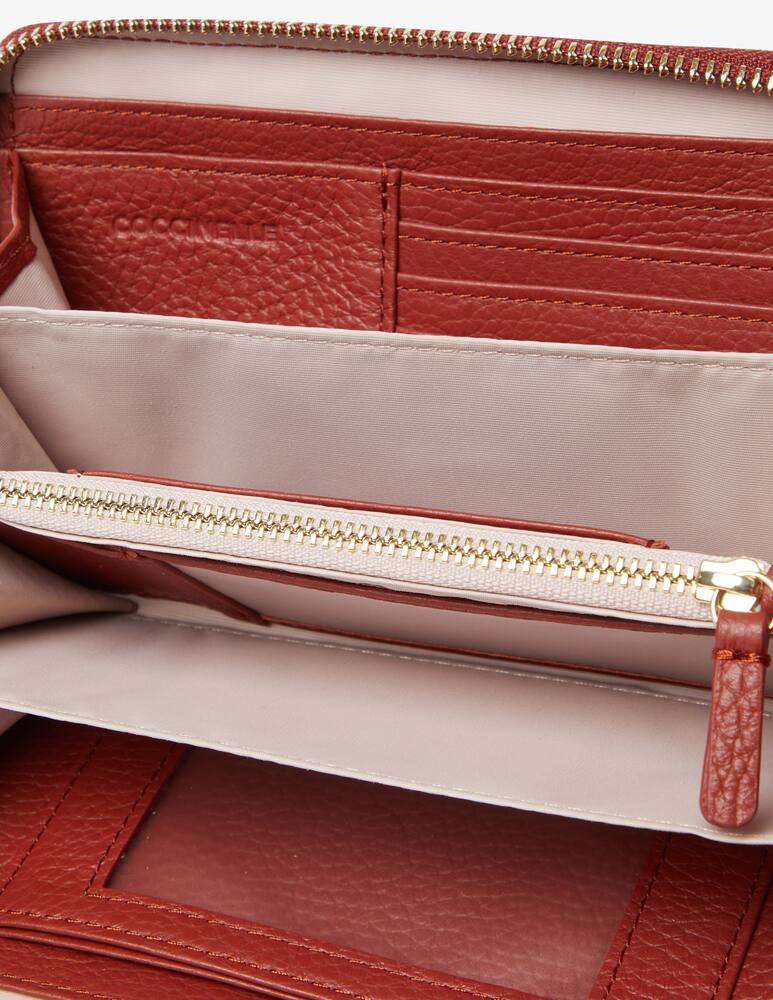 rinascente Coccinelle Mettalic Soft wallet  - Red