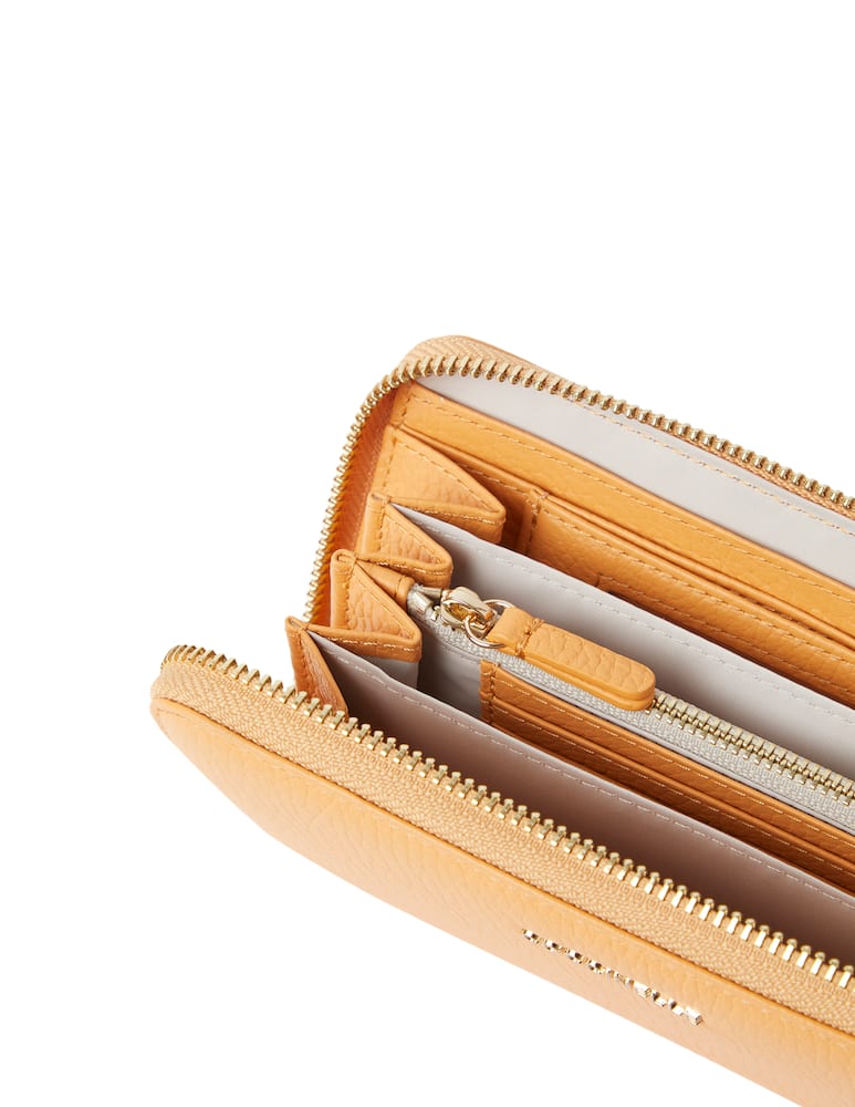 rinascente Coccinelle Potafogli zip around L Mettalic Soft - arancione